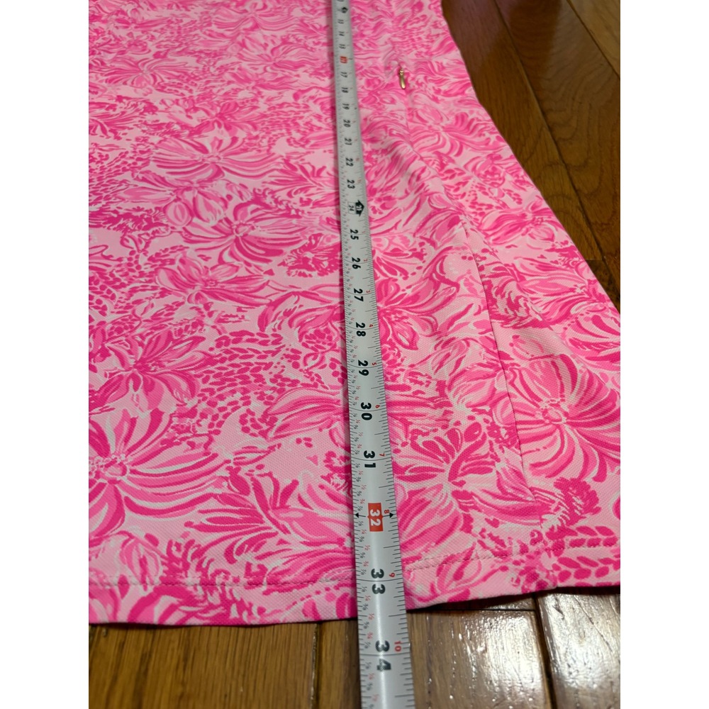 Lilly Pulitzer Luxletic Pink Floral Ruffle Sleeveless Golf tennis Polo Dress S - Picture 4 of 6